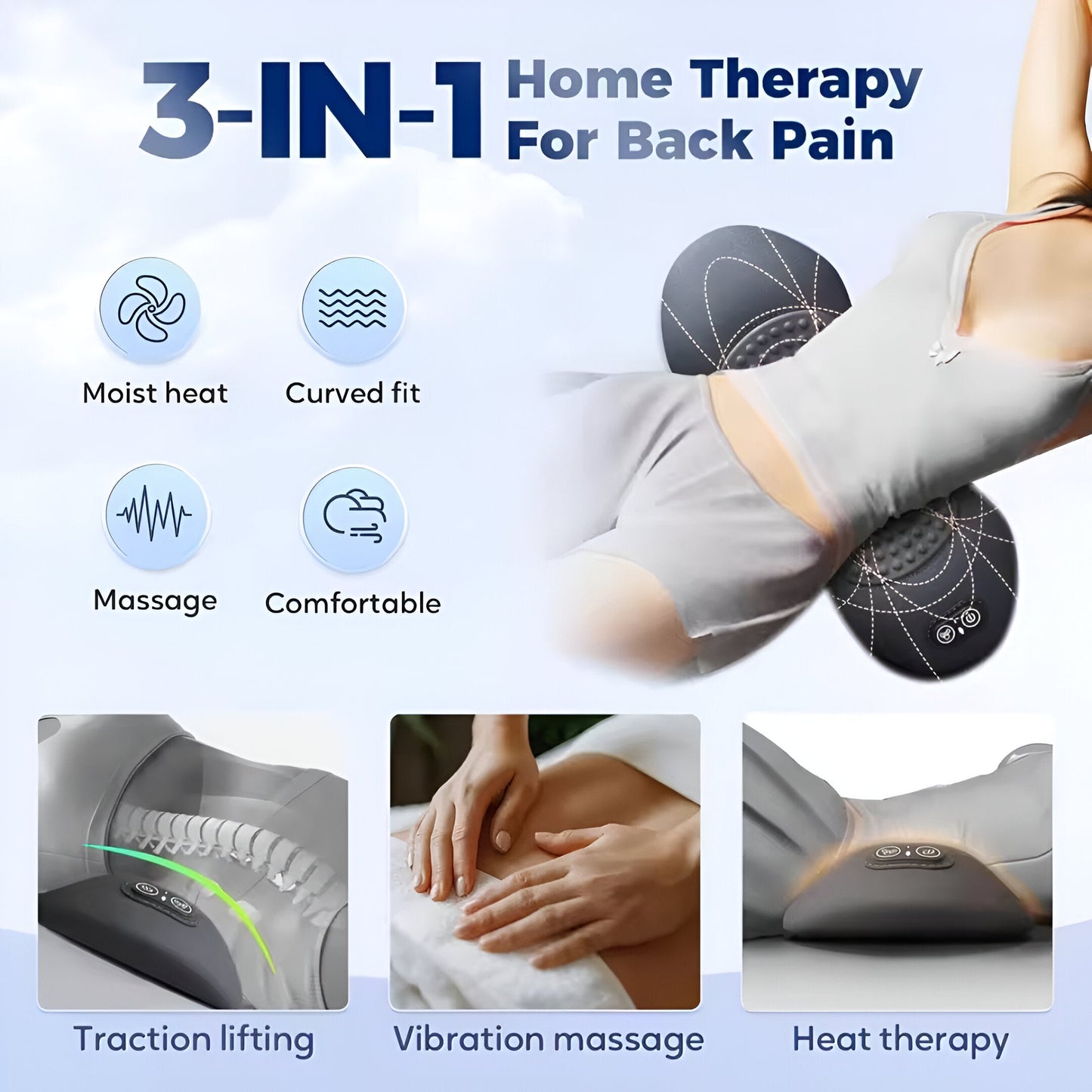 Vivress™ TripleCare 3-in-1 Back Massager